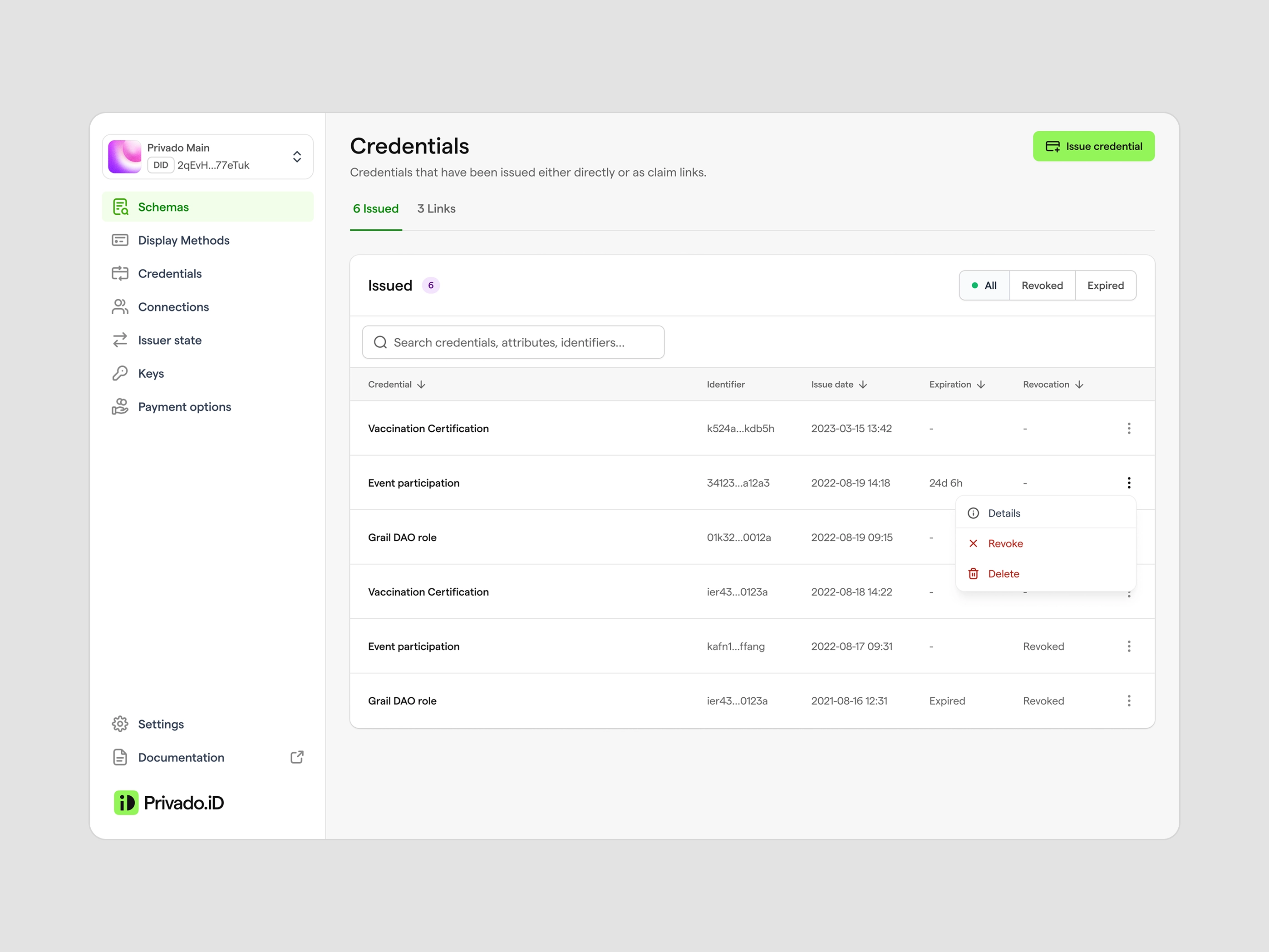 Privado Issuer Node